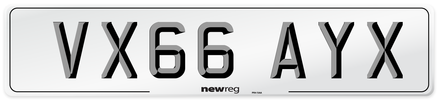 VX66 AYX Number Plate from New Reg